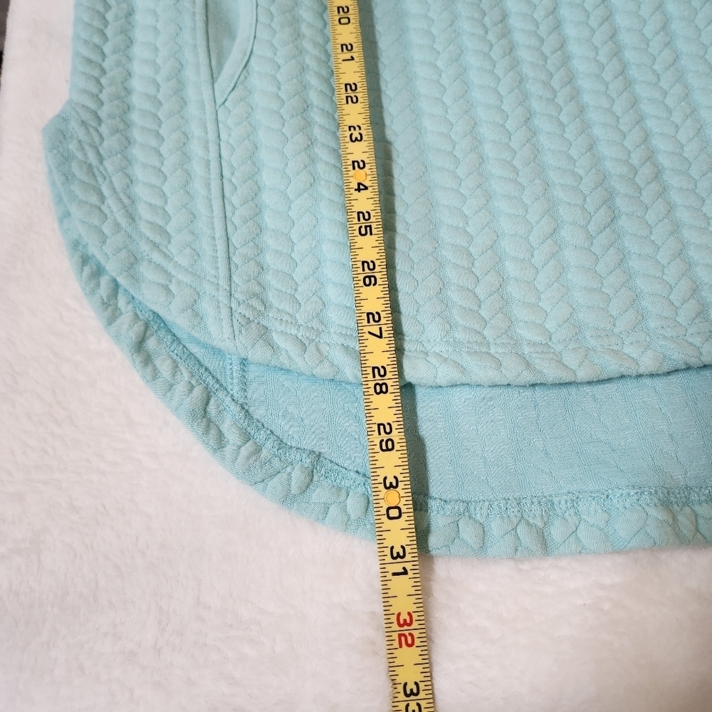Aqua Blue Textured Turtleneck Sweater - Picture 9 of 10